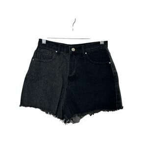 PrettyLittlethings Black Distressed Denim Jean Shorts Size 4